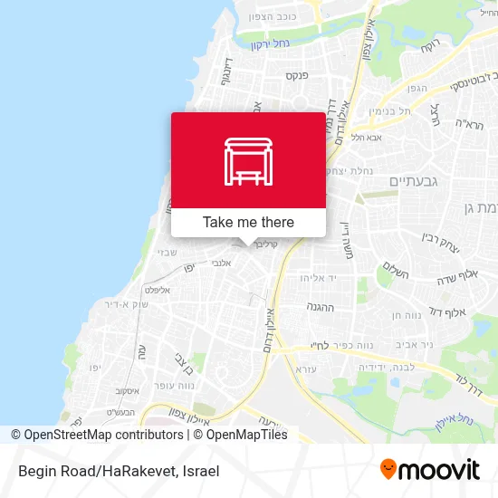 Begin Road/HaRakevet map