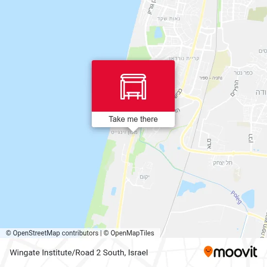 Wingate Institute/Road 2 South map