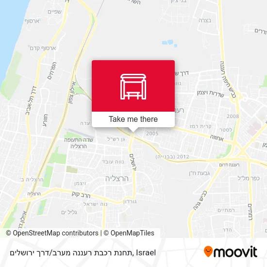 Карта תחנת רכבת רעננה מערב / דרך ירושלים