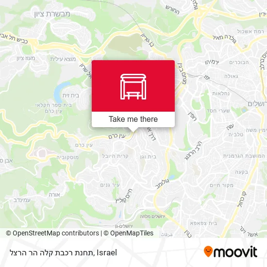 Карта תחנת רכבת קלה הר הרצל