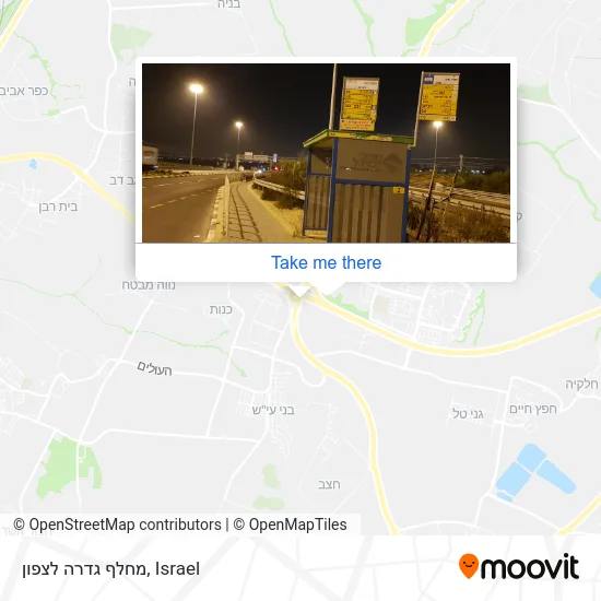 Карта מחלף גדרה לצפון