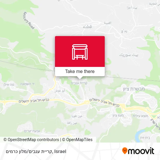 Карта קריית ענבים/מלון כרמים