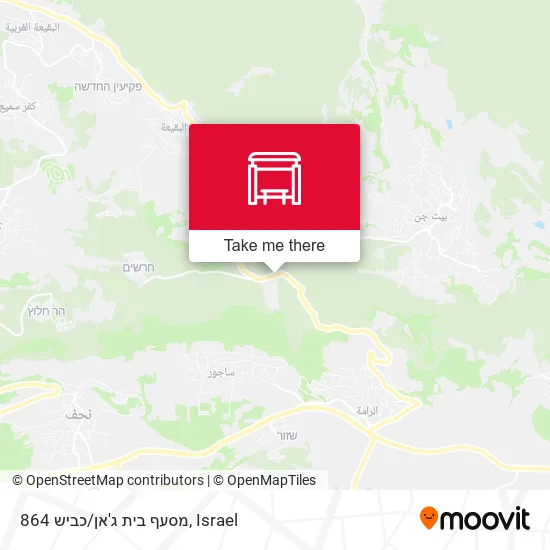 Карта מסעף בית ג'אן/כביש 864