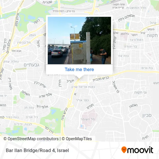 Bar Ilan Bridge/Road 4 map