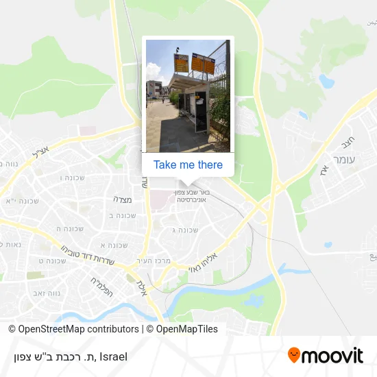 Карта ת. רכבת ב''ש צפון