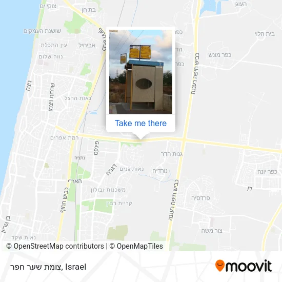 Карта צומת שער חפר