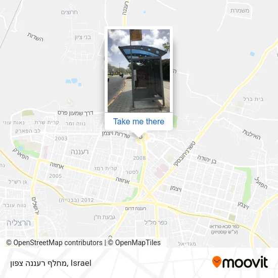 Карта מחלף רעננה צפון