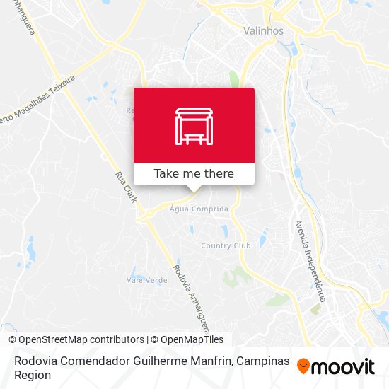 Mapa Rodovia Comendador Guilherme Manfrin