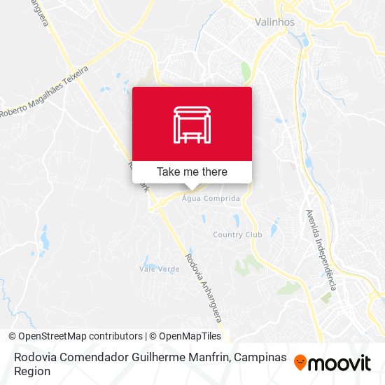 Mapa Rodovia Comendador Guilherme Manfrin