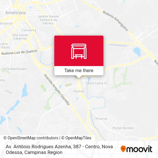 Av. Antônio Rodrigues Azenha, 387 - Centro, Nova Odessa map