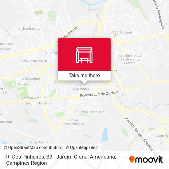 R. Dos Pinheiros, 39 - Jardim Gloria, Americana map