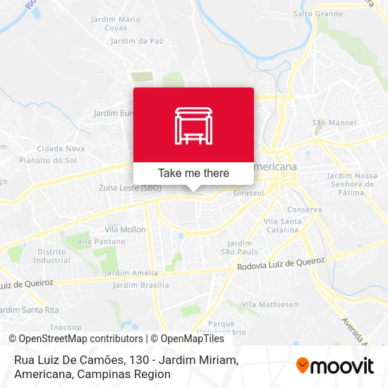 Rua Luiz De Camões, 130 - Jardim Miriam, Americana map