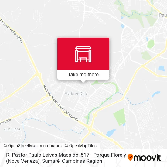 R. Pastor Paulo Leivas Macalão, 517 - Parque Florely (Nova Veneza), Sumaré map