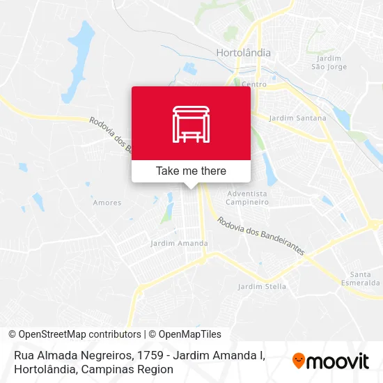 Rua Almada Negreiros, 1759 - Jardim Amanda I, Hortolândia map