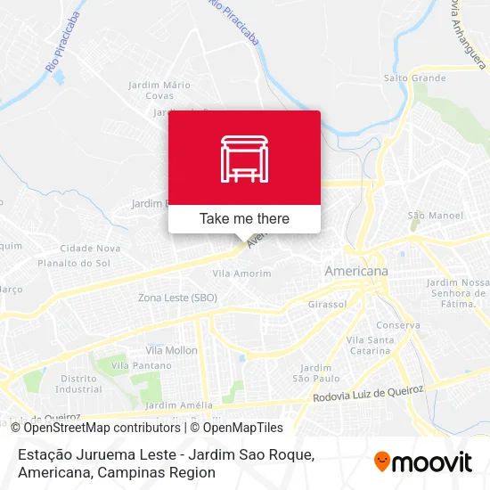 Estação Juruema Leste - Jardim Sao Roque, Americana map