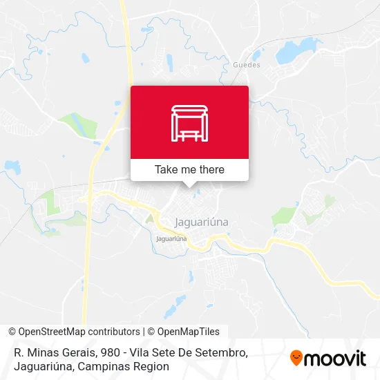 R. Minas Gerais, 980 - Vila Sete De Setembro, Jaguariúna map