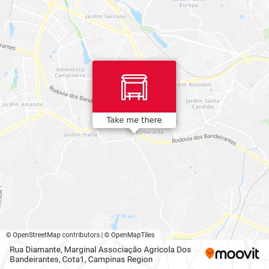 Rua Diamante, Marginal Associação Agrícola Dos Bandeirantes, Cota1 map