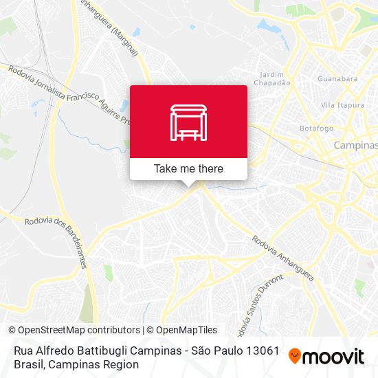 Mapa Rua Alfredo Battibugli Campinas - São Paulo 13061 Brasil