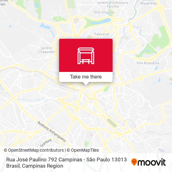 Mapa Rua José Paulino 792 Campinas - São Paulo 13013 Brasil