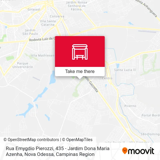 Rua Emygdio Pierozzi, 435 - Jardim Dona Maria Azenha, Nova Odessa map