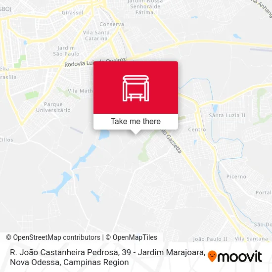 R. João Castanheira Pedrosa, 39 - Jardim Marajoara, Nova Odessa map