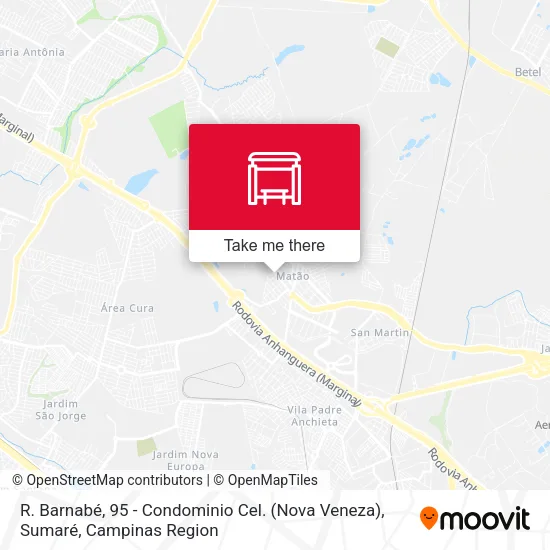 R. Barnabé, 95 - Condominio Cel. (Nova Veneza), Sumaré map