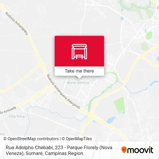 Rua Adolpho Chebabi, 223 - Parque Florely (Nova Veneza), Sumaré map