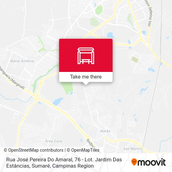 Rua José Pereira Do Amaral, 76 - Lot. Jardim Das Estâncias, Sumaré map