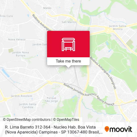 R. Lima Barreto 312-364 - Nucleo Hab. Boa Vista (Nova Aparecida) Campinas - SP 13067-480 Brasil map