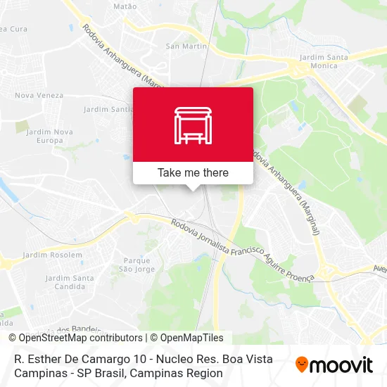 R. Esther De Camargo 10 - Nucleo Res. Boa Vista Campinas - SP Brasil map