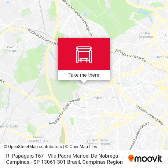 R. Papagaio 167 - Vila Padre Manoel De Nobrega Campinas - SP 13061-301 Brasil map