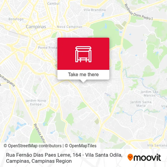 Rua Fernão Dias Paes Leme, 164 - Vila Santa Odila, Campinas map