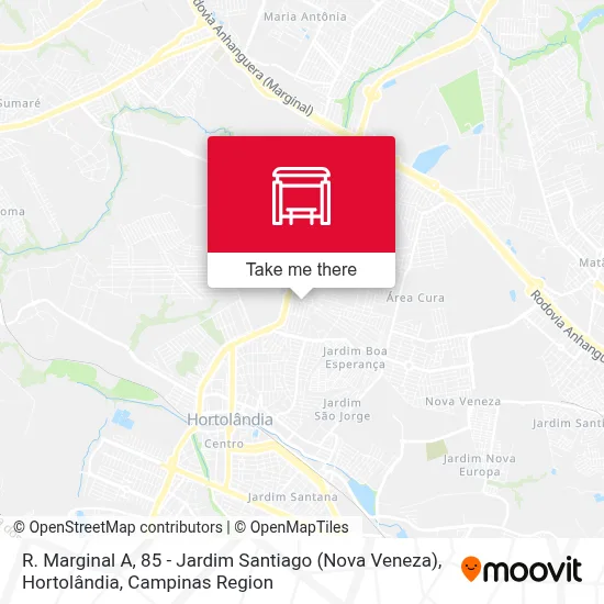 R. Marginal A, 85 - Jardim Santiago (Nova Veneza), Hortolândia map