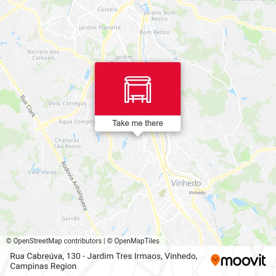 Rua Cabreúva, 130 - Jardim Tres Irmaos, Vinhedo map