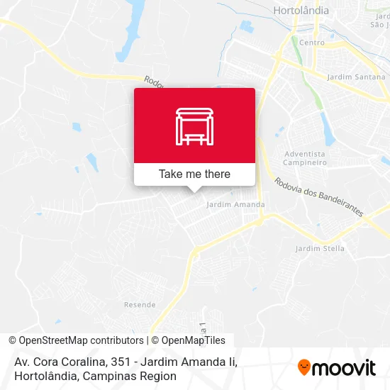 Mapa Av. Cora Coralina, 351 - Jardim Amanda Ii, Hortolândia