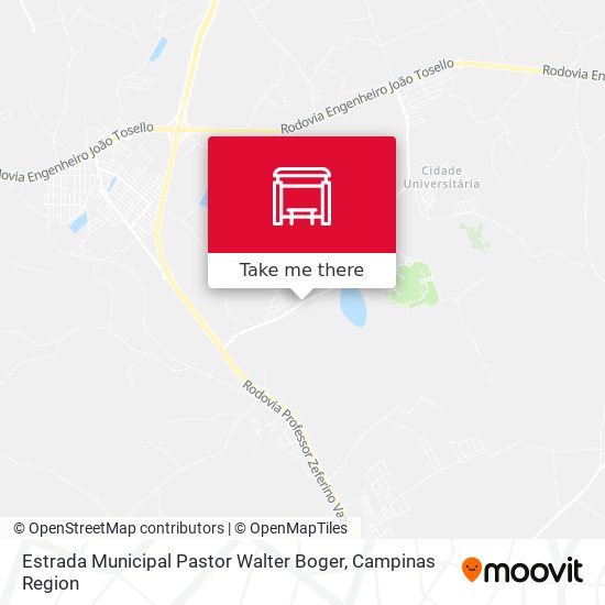 Mapa Estrada Municipal Pastor Walter Boger