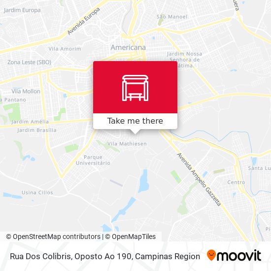 Rua Dos Colibris, Oposto Ao 190 map