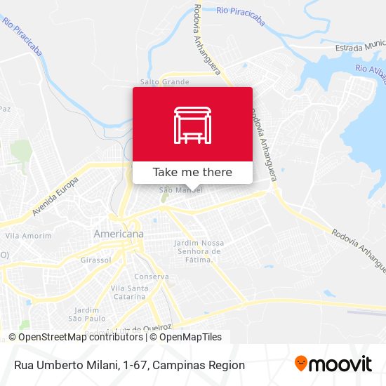 Mapa Rua Umberto Milani, 1-67