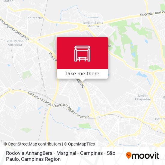 Rodovia Anhangüera - Marginal -  Campinas - São Paulo map
