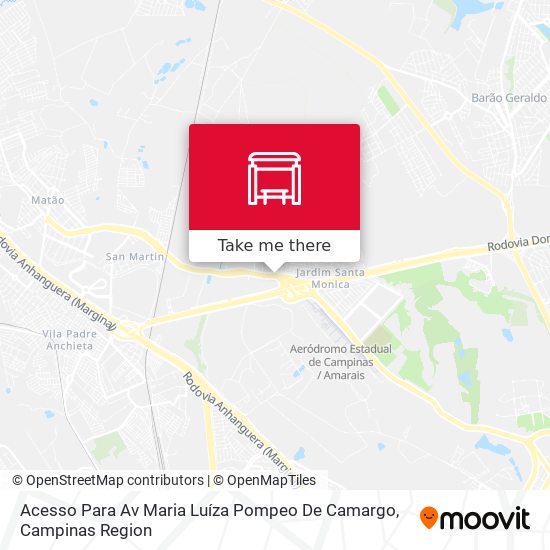 Acesso Para Av Maria Luíza Pompeo De Camargo map