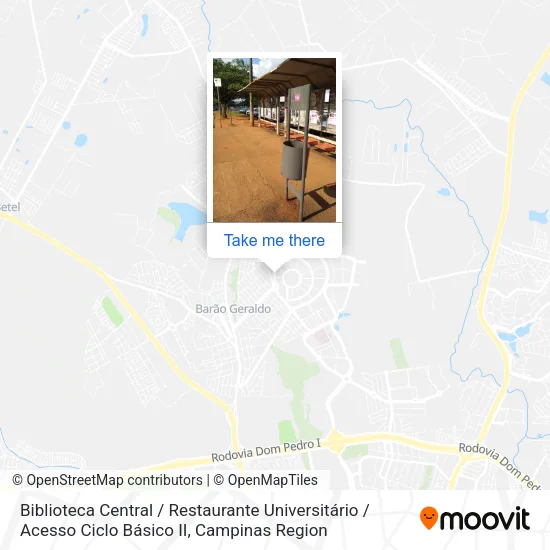 Biblioteca Central / Restaurante Universitário / Acesso Ciclo Básico II map