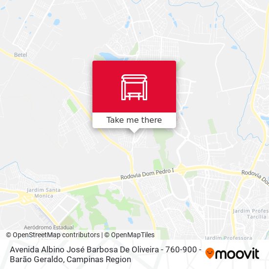 Mapa Avenida Albino José Barbosa De Oliveira -  760-900 - Barão Geraldo