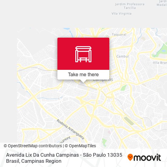 Mapa Avenida Lix Da Cunha Campinas - São Paulo 13035 Brasil