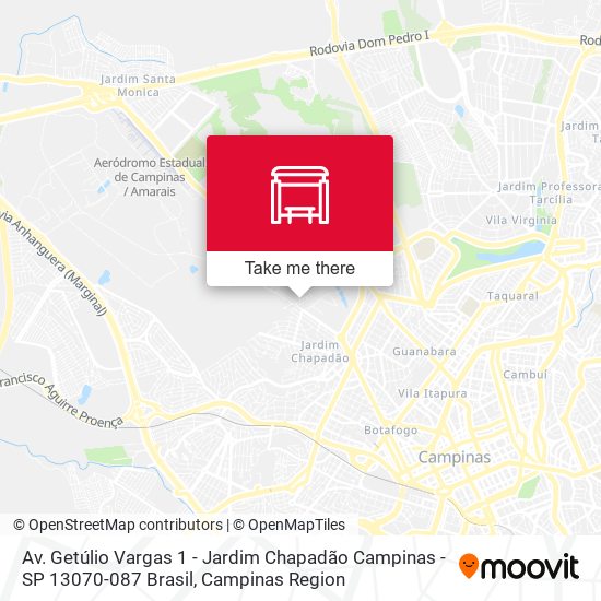 Mapa Av. Getúlio Vargas 1 - Jardim Chapadão Campinas - SP 13070-087 Brasil