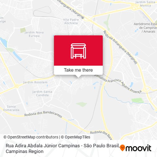 Rua Adira Abdala Júnior Campinas - São Paulo Brasil map