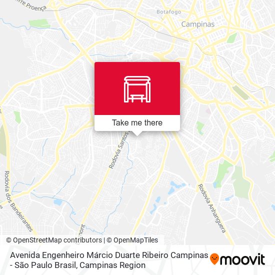 Avenida Engenheiro Márcio Duarte Ribeiro Campinas - São Paulo Brasil map