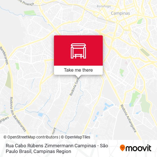 Rua Cabo Rúbens Zimmermann Campinas - São Paulo Brasil map