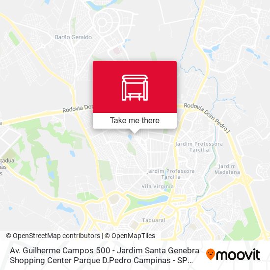 Mapa Av. Guilherme Campos 500 - Jardim Santa Genebra Shopping Center Parque D.Pedro Campinas - SP 13087-901 Brasil