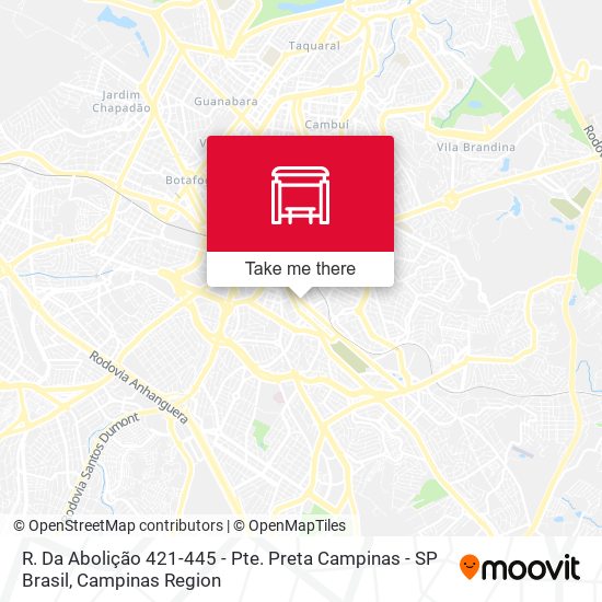 R. Da Abolição 421-445 - Pte. Preta Campinas - SP Brasil map