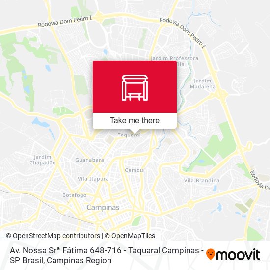 Mapa Av. Nossa Srª Fátima 648-716 - Taquaral Campinas - SP Brasil